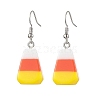 Halloween Theme Candy Corn Resin Dangle Earrings EJEW-JE05845-1