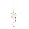 Iron Wire Winding Round Chandelier Decor Hanging Prism Ornaments HJEW-M002-21G-1