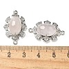 Natural Rose Quartz Faceted Oval Connector Charms G-G181-06P-10-3