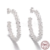 925 Sterling Silver Half Hoop Earrings EJEW-F265-07S-3