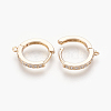 Brass Micro Pave Cubic Zirconia Huggie Hoop Earring Findings LS-KK-O112-13LG-2