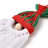 Christmas Handmade Woven Macrame Cotton Thread Santa Claus Pendant Decorations HJEW-JM02455-04-4