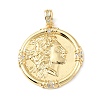 Brass Micro Pave Cubic Zirconia Pendants X-KK-P233-07G-1