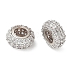 Brass Micro Pave Cubic Zirconia European Beads X-KK-A254-03B-P-1
