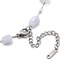 Natural White Jade Nuggets Link Chain Necklaces NJEW-H041-06P-01-3