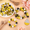 Kissitty DIY Bee Wooded Ornaments Kit DIY-KS0001-28-16