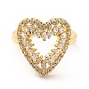 Brass Cubic Zirconia Cuff Ring KK-H433-05G-1