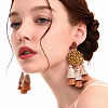 Coconut Brown Wood Stud Earring Findings EJEW-CJC0001-12-4