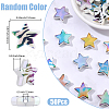 50Pcs Rainbow Iridescent Printed Opaque Acrylic Beads OACR-SP0002-13B-2