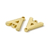 Rack Plating Brass Letter Connector Charms KK-C007-38G-A-3