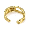 Knot Brass Open Cuff Rings for Women RJEW-Z050-04G-3