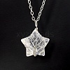 Natural Quartz Crystal Star Pendant Necklace PW-WG10869-10-1