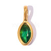 304 Stainless Steel Pave Cubic Zirconia Charms CU-OY001-27G-02-1