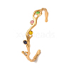 304 Stainless Steel Rhinestone Cuff Bangles for Women BJEW-L610-23G-4