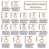 Kissitty 32Pcs 16 Styles Rack Plating Brass Toggle Clasps KK-KS0001-25-14