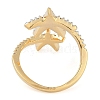 Starfish Brass Micro Pave Clear Cubic Zirconia Cuff Ring RJEW-Q819-25G-3