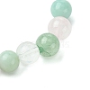 Natural Amazonite & Rose Quartz & Quartz Crystal & Green Aventurine Round Beaded Stretch Bracelets BJEW-JB10910-10-4