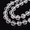 Ombre Effect Dyed Transparent Crackle Glass Beads Strands GLAA-Q111-10MM-08-4