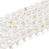 Electroplate Transparent Glass Beads Strands X-EGLA-A035-T10mm-L19-1