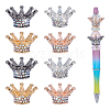 8Pcs 4 Colors Alloy Rhinestone Beads FIND-ME0002-80-1