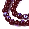 Electroplate Opaque Glass Beads Strands EGLA-Q132-6MM-01C-08-3