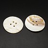 Flat Round 4-Hole Freshwater Shell Buttons BUTT-M013-02-1
