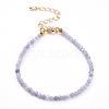 Faceted Natural Tanzanite Beaded Bracelets for Women BJEW-JB05928-01-1