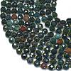 Natural Bloodstone/Heliotrope Stone Beads Strands G-K389-B04-01-3