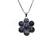 Natural Blue Spot Jasper Flower Pendant Necklaces FO7861-4-1