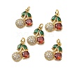Brass Micro Pave Cubic Zirconia Pendants KK-Z114-08G-1