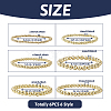 Spritewelry 6Pcs 6 Style Natural Hematite Round Beaded Stretch Bracelets Set BJEW-SW0001-01-13