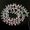  2 Strands Electroplate Transparent Glass Faceted Teardrop Beads Strand EGLA-TA0001-36B-11