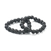 Natural Lava Rock Beaded Stretch Bracelets BJEW-D446-D-33-1