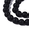Natural Black Stone Bead Strands G-R193-01-6mm-4