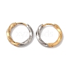 Twist Ring Ion Plating(IP) 304 Stainless Steel Two Tone Hoop Earrings for Women EJEW-L287-060GP-1