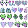 18pcs 9 styles Acrylic Pendant Halloween Terror Eye Beads Big Tongue Love Skeleton Hand Pendant DIY Jewelry Accessories JX817A-1