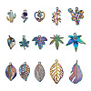 Biyun 30Pcs 15 Style Rainbow Color Alloy Pendants FIND-BY0001-18-12