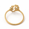 304 Stainless Steel Double Cat Finger Ring for Women RJEW-K239-04G-2