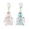 2Pcs 2 Colors Wedding Season Angel Glass Pearl & Acrylic Pendant Decorations HJEW-JM01917-1