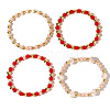 Brass & Faceted Glass Beaded Bracelet Sets for Girlfriend IA2152-1