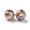 UV Plating Rainbow Iridescent Acrylic Beads PACR-H003-05-3