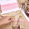 2.5 Yards Plastic Beads & Polyester Lace Ribbon SRIB-HY0001-16-3