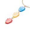 Natural Shell Tulip Pendant Necklace with 304 Stainless Steel Chains for Women NJEW-C016-15G-3