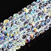 Electroplate Transparent Glass Beads Strands EGLA-N022-04A-D21-1