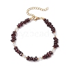 Natural Garnet Chip Beaded Bracelets for Women BJEW-JB11742-05-2