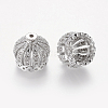 Brass Cubic Zirconia Beads LS-ZIRC-F001-183B-P-2