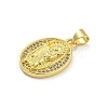 Virgin Mary Theme Rack Plating Brass Micro Pave Cubic Zirconia Pendants KK-G513-36G-2