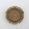 Vintage Alloy Brooch Cabochon Bezel Settings X-PALLOY-N0085-53AB-NF-1