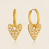 304 Stainless Steel Rhinestone Hoop Dangle Earrings for Women BD6871-1