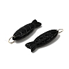 Natural Obsidian Carved Pendants G-G314-01G-07-2